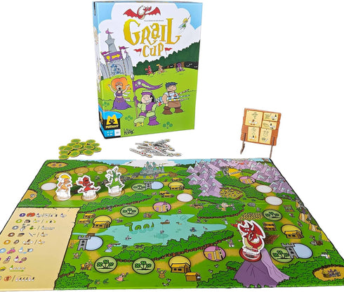 Grail Cup Board Game - Race to The Castle, Outwit Rivals, Control The Mighty Dragon! Ages 10+, 3-8 Players