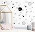 Planet Wall Decal for Boys Room Decor, Outer Space Vinyl Wall Decals, Star Stickers for Kids Bedroom, Nursery (Black)