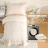 Set 4-Piece Set Set Toddler Bedding for Girls Beige Boho Tufted Toddler Comforter Jacquard Tufts Ruffle Fringe