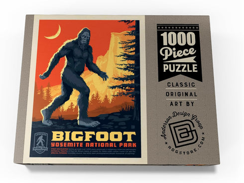 MyPuzzle Legends of The National Parks: Yosemite's Bigfoot, Vintage Poster - Premium 1000 Piece Jigsaw Puzzle for Adults