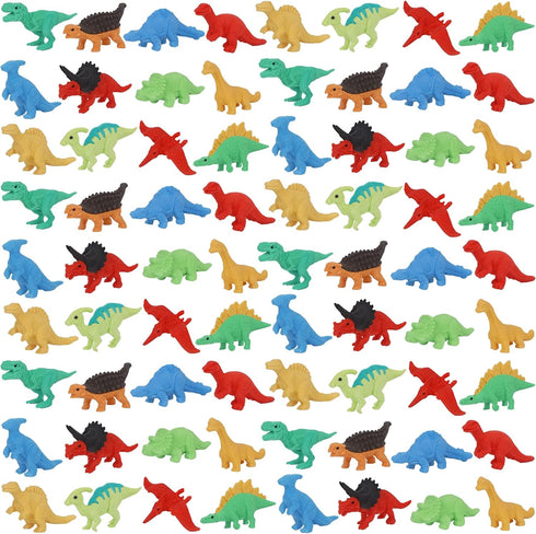 72 Pcs Animal Erasers for Kids, Mini Dinosaur Erasers Puzzle, Classroom Prizes