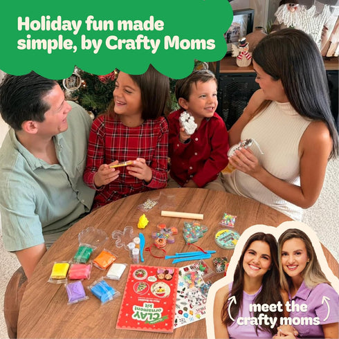 Move2Play, Set 3, 4, 5, 6, 7, 8-12 Crafty Moms, Christmas Craft Kit | Air Dry Clay Kit | Clay Ornament DIY | Christmas