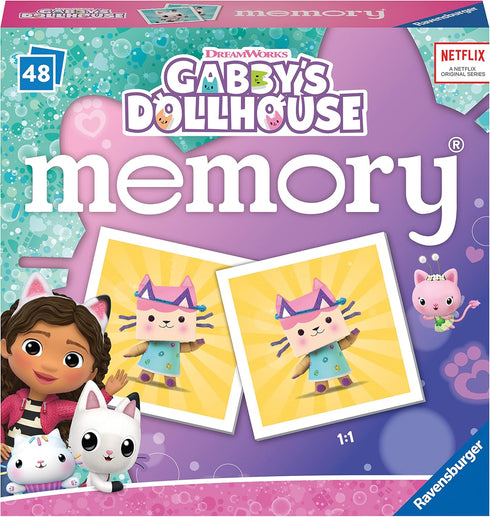 Ravensburger Gabby's Dollhouse Toys - Educational Mini Memory Game for Kids Age 3 Years and Up