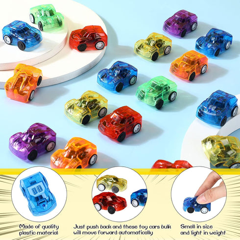 Jerify 144 Pieces Pull Back Car Party Favors Mini Car Toys Bulk Friction Powered Small Racing Cars Colorful Pullback Vehicles for Birthday Goodie Bag Fillers Reward Carnival