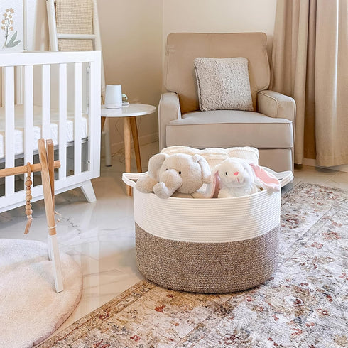 21.7" 21.7" 13.8"-Storage INDRESSME XXXLarge Blanket Basket for Living Room x x Basket with Handle for Organizing Toy
