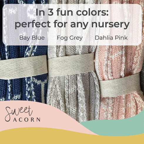 Knit Baby Blanket - Organic Cotton Receiving Blankets for Girls & Boys, Soft Knit Stroller/Throw Blankets, Geometric