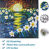 Bgraamiens 1000 Pieces Puzzle - Moonlight Daffodils - Square Stained Glass Art Puzzle for Adults and Kids