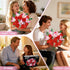 Set CUBIMANA Rose Flower Bouquet Building with LED - Red Rose Botanical Collection Kit for Adults Women