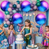 KatchOn Purple Galaxy Balloons, 22 Inch, Pack of 6 Round 4D Metallic Balloons for Birthday Party Decorations