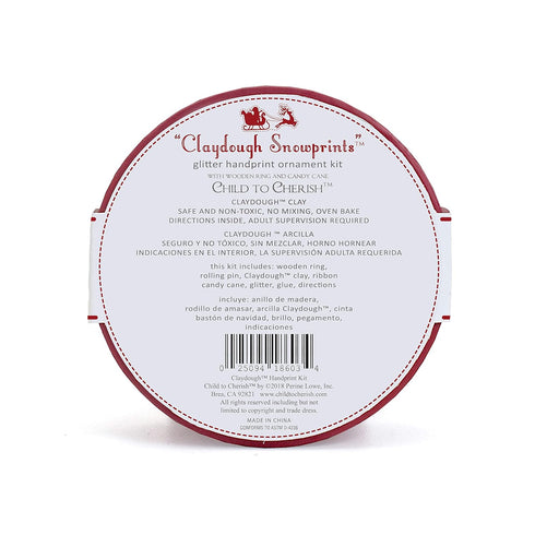 Child to Cherish First Christmas Ornament Kit with Wooden Ring, Glitter Baby Handprint