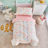 Joyreap 4 Set Set, Piece Cotton Toddler Bedding for Girls, Pink Flowers Design, Soft n Breathable Cotton Toddler