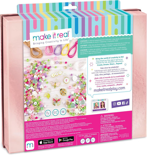 Make It Real: Crystal Dreams Nature Song - Create 9 Unique Charm Bracelets, 461 Pieces, Green Pink & Purple, All-in-One, DIY Charm & Bead Jewelry Kit, Tweens & Girls, Arts & Crafts, Kids Ages 8+ by Make It Real