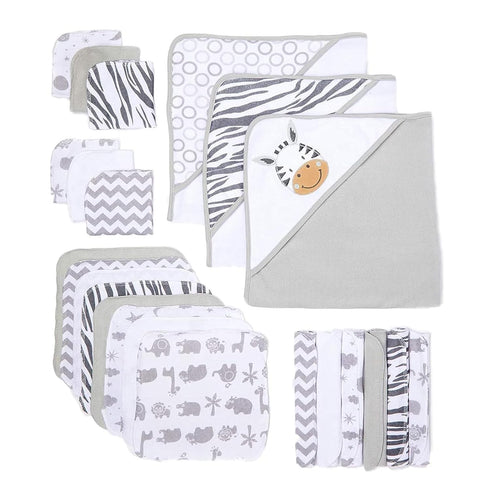 Spasilk 23-Piece Soft Terry Hooded Bath Towel and Washcloth Gift Set, 3