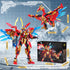 Mecha Building Blocks 2in1 Animal Transforming Robot Set with Vermilion Bird Collectible Toys for Ages 8+