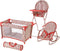 Floral Baby Doll Accessories Set, 3-1 Baby Doll Crib, Baby Doll High