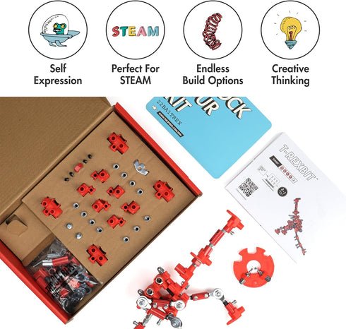 8 9 10 11 12, The Off Bits Dinosaur Robot Building Kit, Build Your Own Robot Toys T-Rex Model Kit, DIY Educational Stem