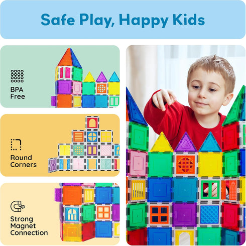 Set Playset 3+ PT30 PicassoTiles Window and Door Clip On Magnetic Blocks Magnet Tiles Magnets Building Tile