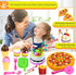 Set FUNERICA Play Food Goodies with Storage Box - Features Cutting Pizza, Ice Cream, Toy Birthday Cake, Fries, Dessert
