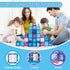 Frozen Magnetic Tiles 110 PCS, Princess Castle Magnetic Blocks, Birthday Gift Ideas for Girls with Carrying Case