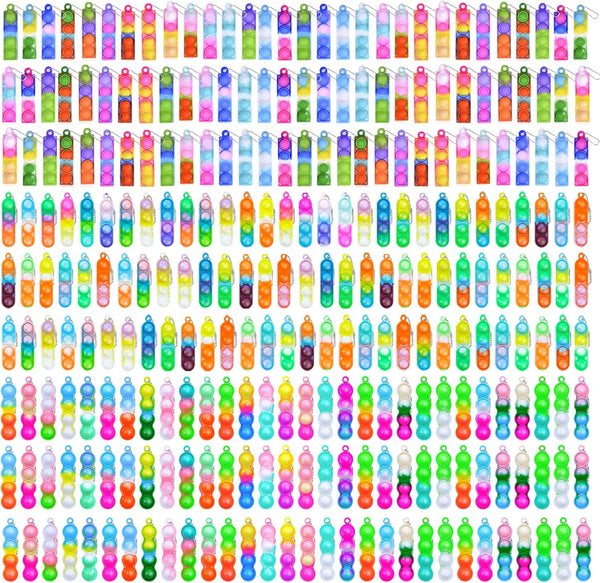 amicbng 270 Pcs Pop Keychain Party Favors ,Mini Pop Keychain It Fidget Toy