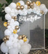 108pcs White Gold Balloon Garland Arch Kit, 5, 10 Inch 12" White Gold Confetti Balloons for Party Decorations