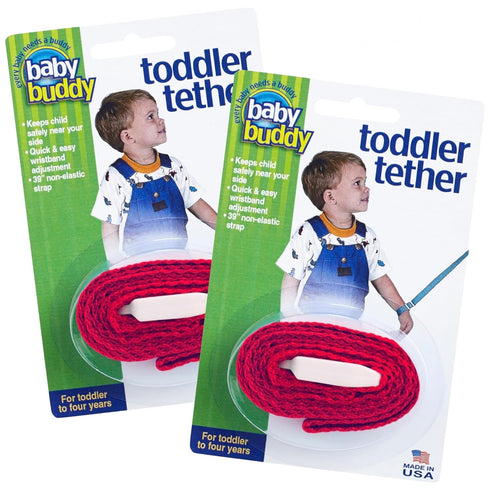 Baby Buddy Toddler Tether, Child Safety Leash, Red, 2 Count