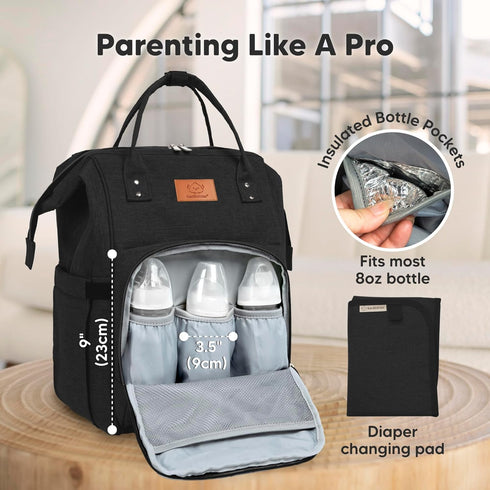 Backpack Backpack KeaBabies Baby Diaper Bag - Large Baby Bag for Boys, Girls, Waterproof Multi Function Travel Diaper