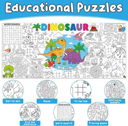 Naozinebi Dinosaur Giant Coloring Poster for Large Coloring Tablecloth Big Paper Sheets Page Dino Table Cloth DIY