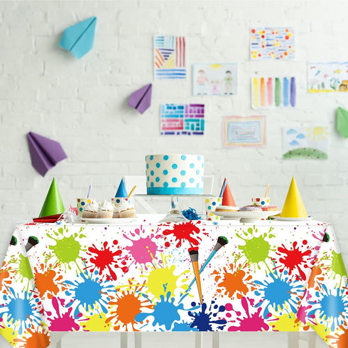 gisgfim 6 Pcs Art Paint Tablecloth, Party Supplies for Art Theme Birthday Decorations for Kids