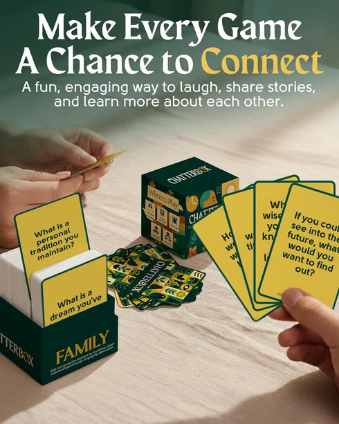 2+ Chatterbox Conversation Cards for Families & Parents, Share Life Stories & Connect with Family & Get to Know You