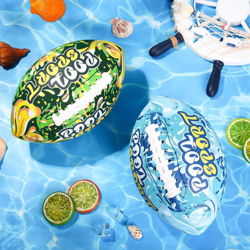 2 Pieces Water Football for Kids, 9 Inch Waterproof Beach Football for Outdoor Pool Game