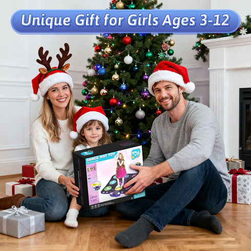 3-12 5 3 4 5 6 7 8 9 10+ WAYKEE Dance Mat Toys for Year Old Girls, Electronic Dance Pad with Light-up LED Wireless