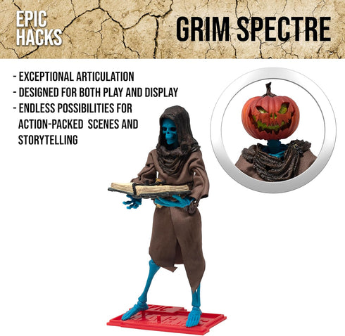 1:12 Boss Fight Studio Epic H.A.C.K.S. Grim Spectre Skeleton Action Figure Highly Articulated Collectible Figurine