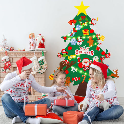 Max Fun DIY Felt Christmas Tree Set, 3.2Ft with 41 Ornaments for Kids Toddlers Home Wall Hanging Christmas Craft Kits