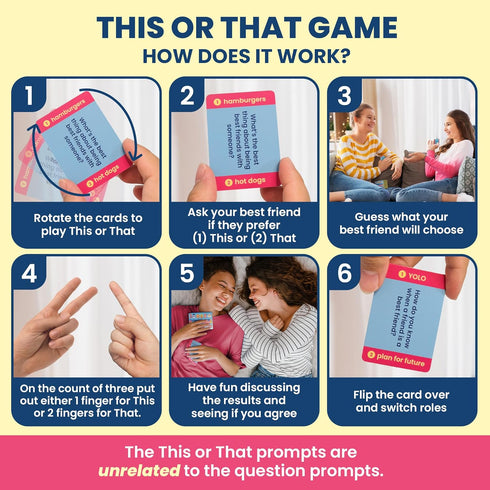 Conversation Cards for Best Friends - 400 BFF Questions and Fun This or That Topics for Adults and Teens