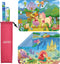 Klean Kids Silicone Placemats for Toddlers - 2 Pack (Mermaid and Princess) Non-Slip with Travel Bag