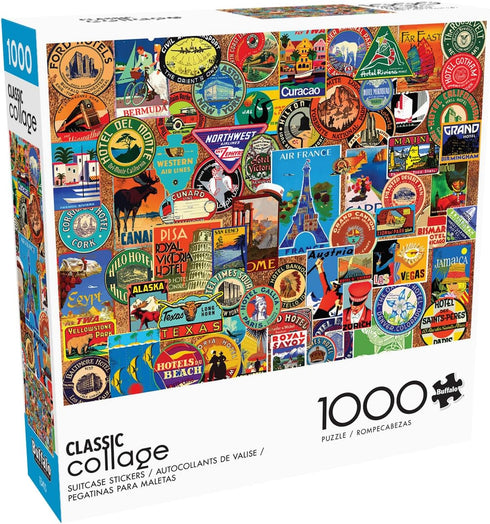 1000 Piece Jigsaw Puzzle for Adults - Suitcase Stickers by Buffalo Games - Lewis T Johnson - 26.75 x 19.75