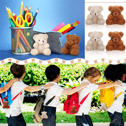 Chivao 36 Pcs Mini Stuffed Bears Bulk, 4 Inch Small Plush Bear Animal for Christmas Birthday Wedding Party Favors