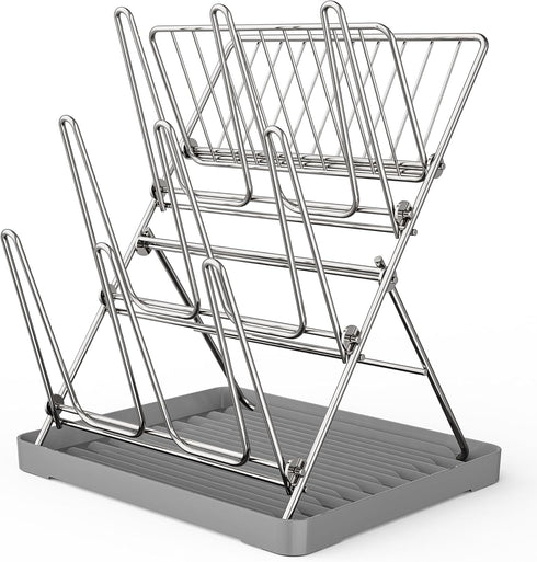 9 Vertical Baby Bottle Drying Rack, Hooks Vertical Rack Dryer with Drainage Tray for Water Bottles, Drinking Glasses