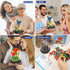 2 Pack Sets Set, VZZNN Flower Bouquet Building with LED Lighting,Animals Flowers Botanical Collection Mini Building