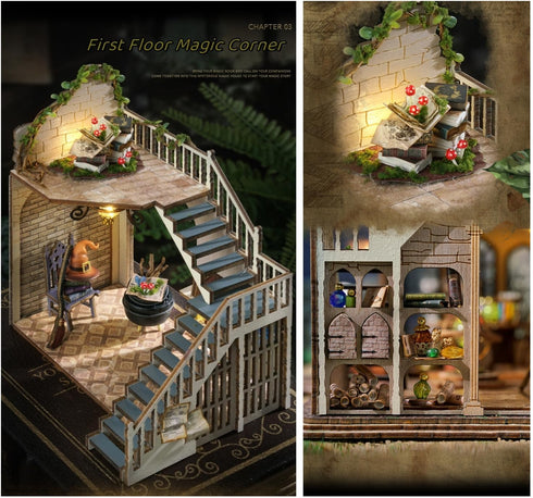 Flever Miniature DIY Dollhouse Kit with Furniture for Romantic Artwork Gift (William's Magic House)