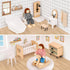 Set, 36PCS 5 4 3 4 5 6 Toyssa Dollhouse Furniture Beech Wood and Plastic Miniature Doll House Accessories with Modern