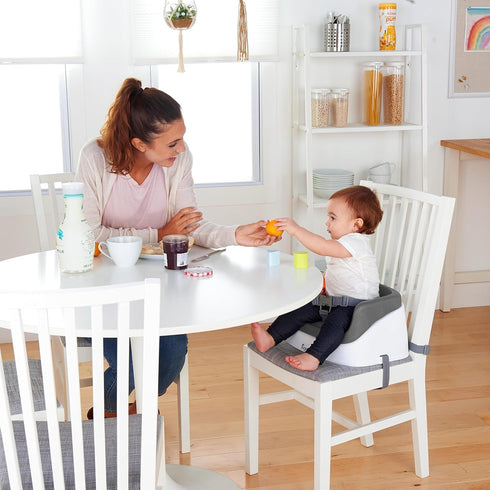 3-Point Ingenuity SmartClean Toddler Booster Seat for Kitchen Chair Lightweight for on-the-go, Easy-Clean, Harness