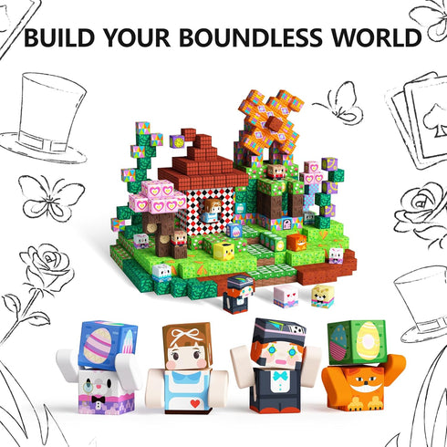 100PCS 3+ Set, Kids1inch GobiDex Magnetic Blocks Building Toys for Years Old Girls Boys, Game-Based Build MagWonder