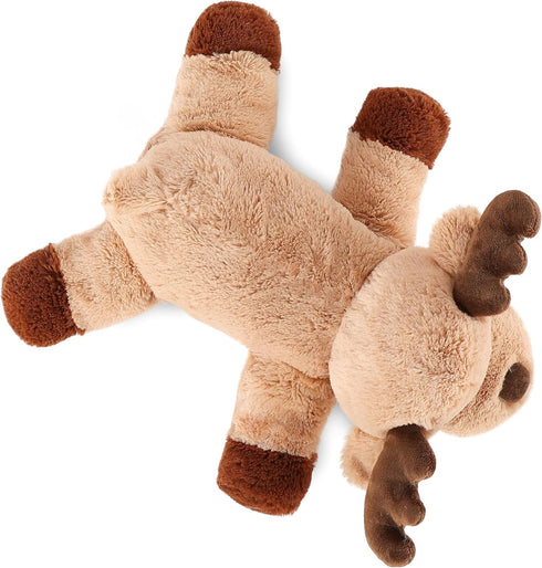 Adorable 13" Caribou Furry Reindeer Elk Moose Plush Toy for Kids, Super Soft Brown
