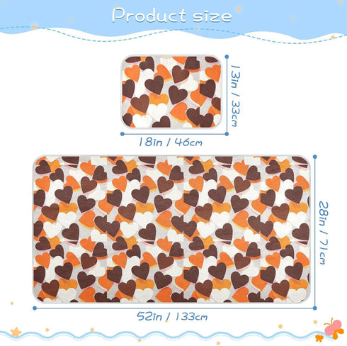 miaozhen 28" 52" Cooling Baby Mattress x Breathable Colorful Gradient Heart Khaki White Crib Padding for Kids, Adult