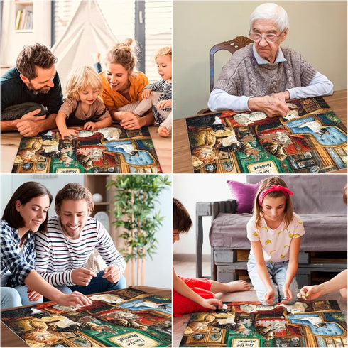 Ciavotie 500 500 20.5 15 Pieces Puzzle for Adults,Cats Home Puzzle, Recycled Cardboard Animals Jigsaw Puzzles