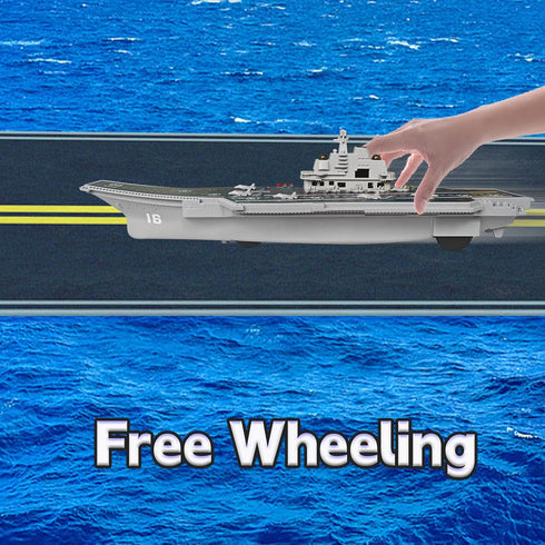 OTONOPI Aircraft Carrier Naval Ship Model Warship Battleship with Lights and Sounds Pull Back Toy Car Vehicle for Kids