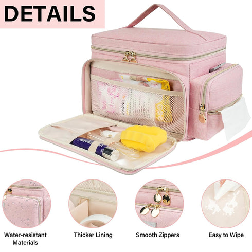 Jaffzora S1 S2, Breast Pump Bag Compatible with Spectra and Breast Pumping Travel Storage Bag with Waterproof Mat