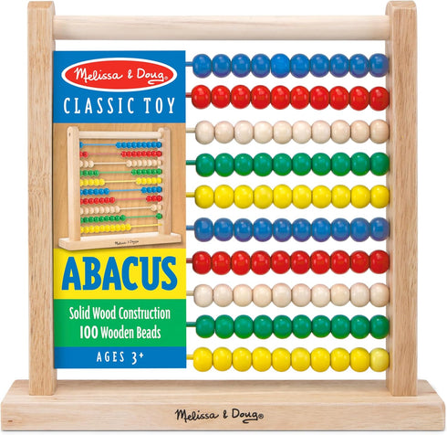 Melissa & Doug Classic Wooden Abacus - Educational Counting Toy with 100 Beads